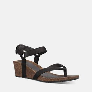 Teva Mahonia Wedge Thong Flip Flops Dame Svarte | 9874POBNT